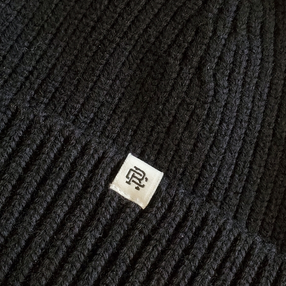 Reigning Champ Black Ribbed Knit Beanie - Picture 2 of 5